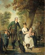 Adriaan de Lelie Jonkheer Gijsbert Carel Rutger Reinier van Brienen van Ramerus (1771-1821) with his wife and their four eldest children. oil painting